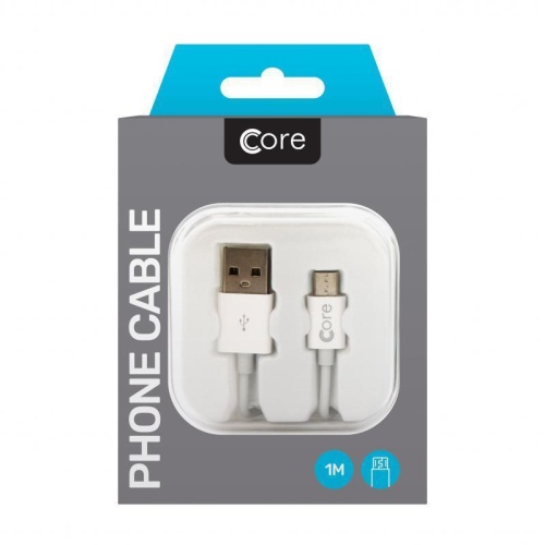 New Genuine Core Micro USB Cable 1M White